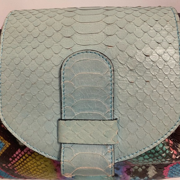 Multicolor Snakeskin Pattern Clutch - Picture 5 of 8